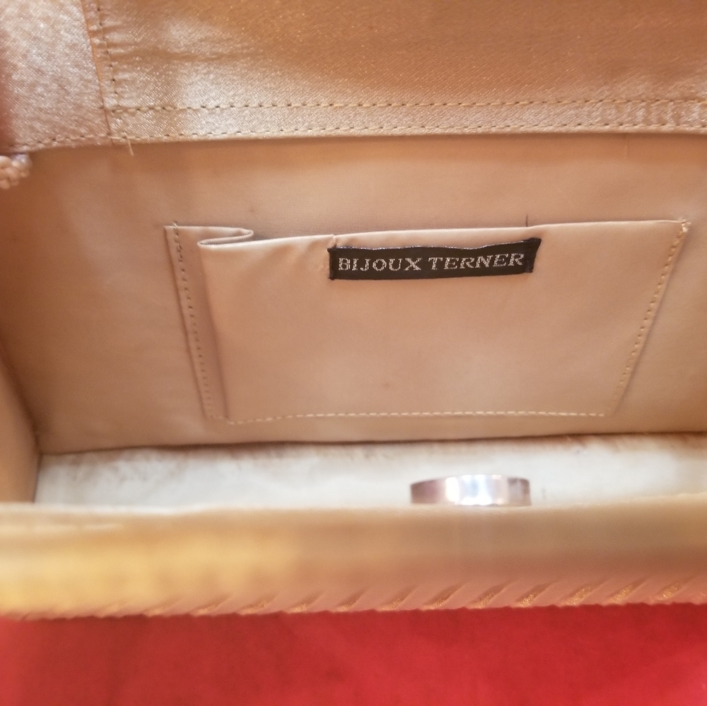 Gold Satin Shine Bijoux Terner Evening Purse - Picture 3 of 6